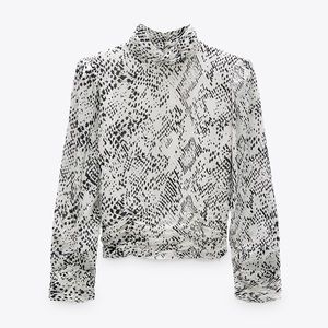 Zara Cropped Print Top Size S